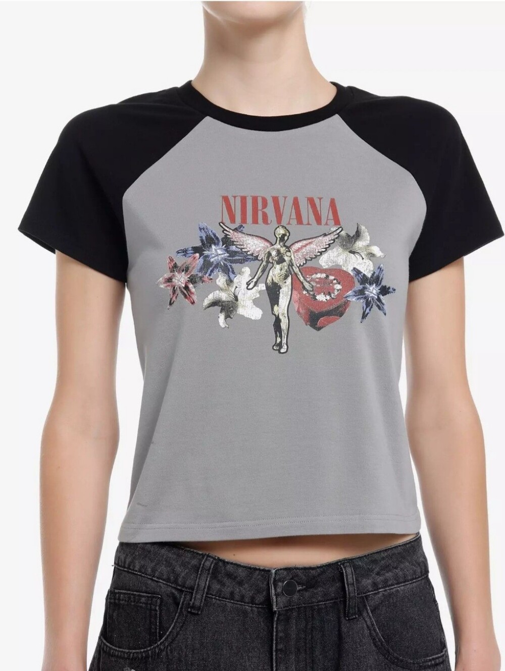 Hot Topic Women's Nirvana Cropped Band Tee, Size XL, NEW!